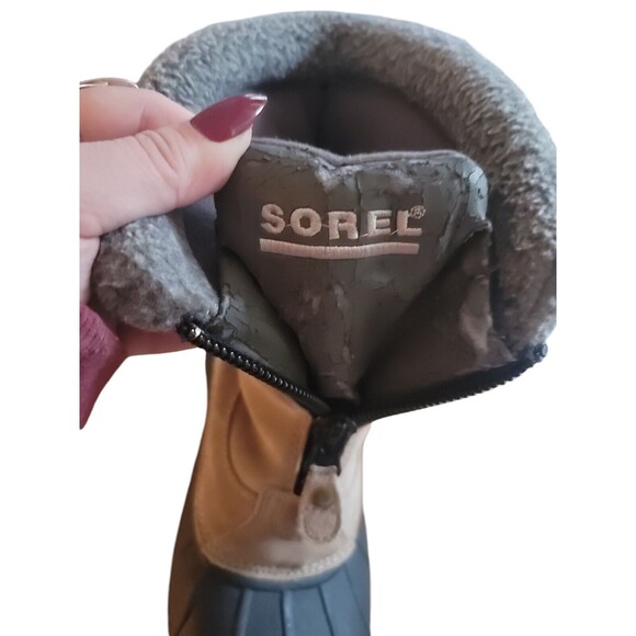 Sorel Ellesmere LL1240-272 Tan Leather Winter Boots Women US 8 Hiking Zip Up - Picture 5 of 8